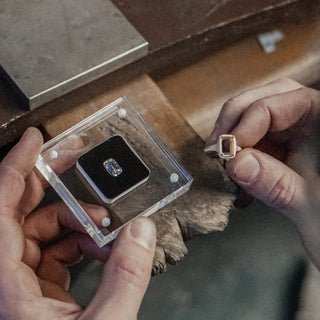 Loose diamonds presented for stone selection at the Vancouver custom jewelry studio.
