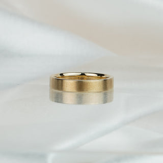 14k yellow gold flat wedding band with comfort fit interior standard shot.
